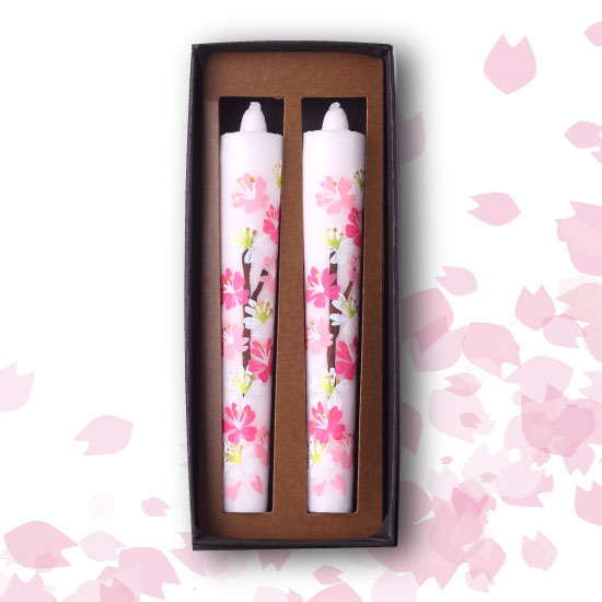 【桜】20丁花ろうそく（12㎝2本入）